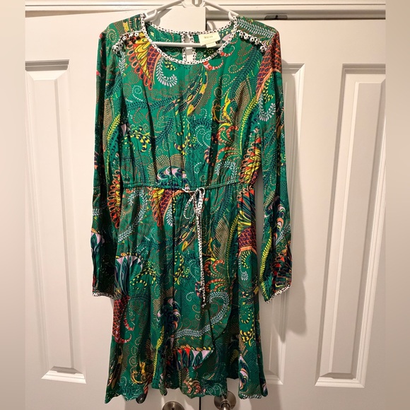 Anthropologie Maeve mini green printed floral dress Size 6 - Picture 3 of 8